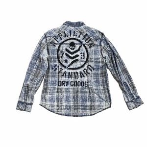 Mens Affliction Plaid Button Down Acid Washed long Sleeve